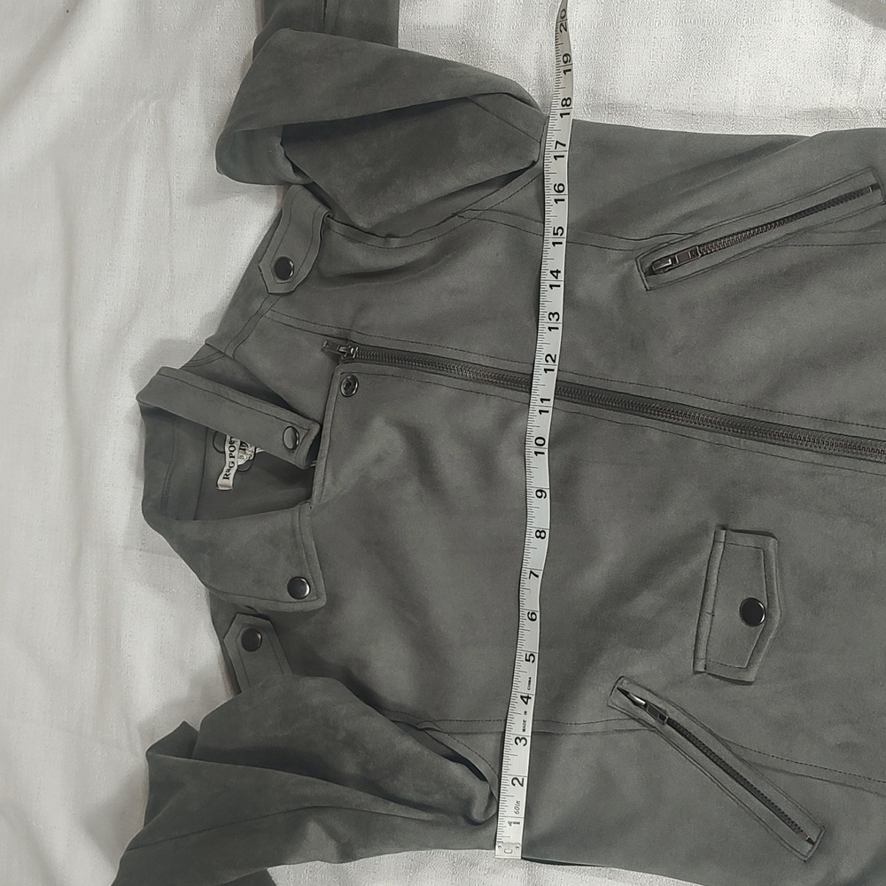 Rag Poets Soft Gray Polyester Spandex Night Out Jacket Coat Zip Up Size Small - Picture 10 of 11